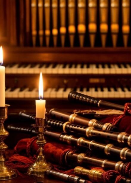 Волынки и орган при свечах